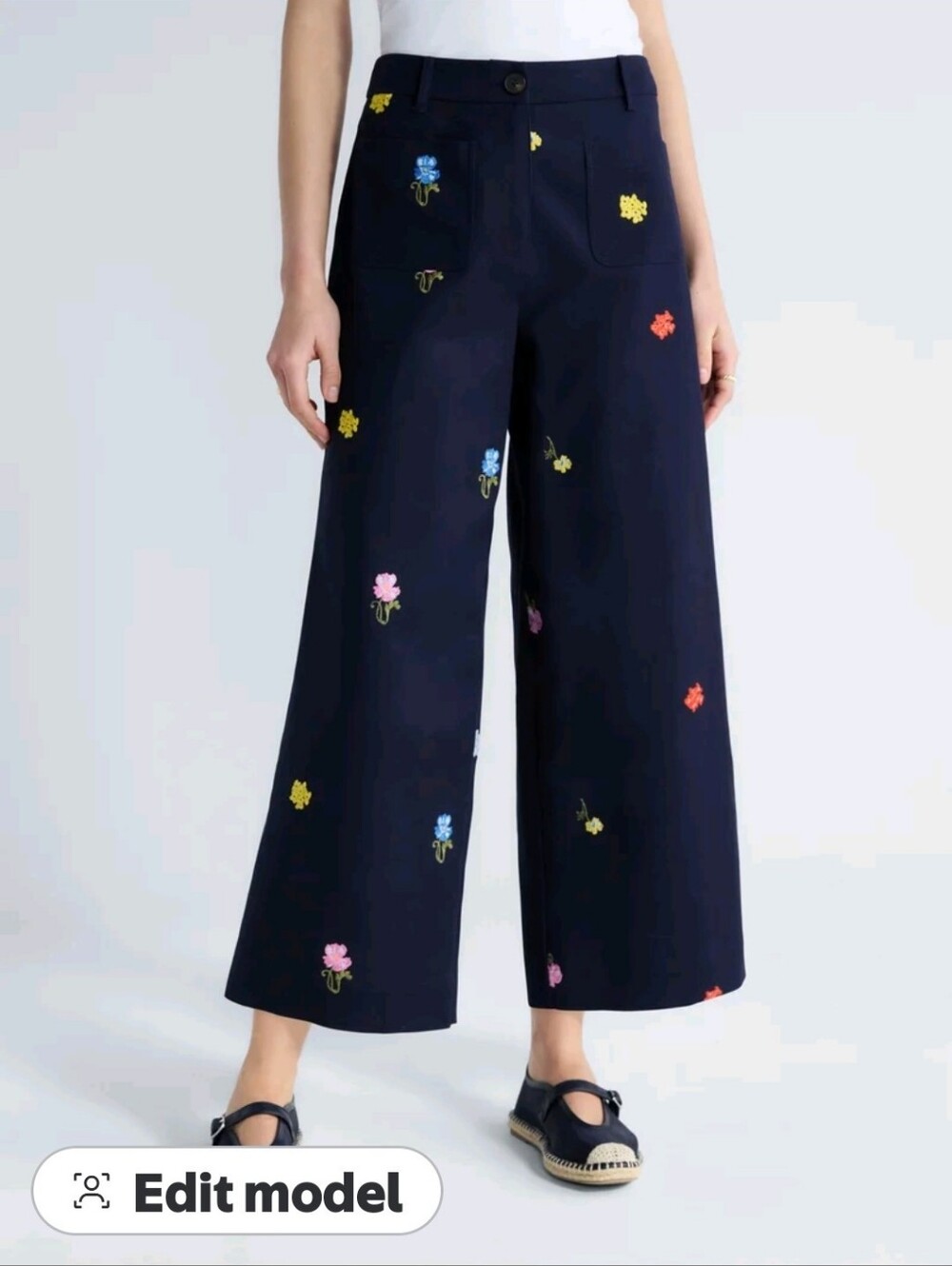 Free Assembly Women's and Cropped Pants with Patch Pockets (Size 14)